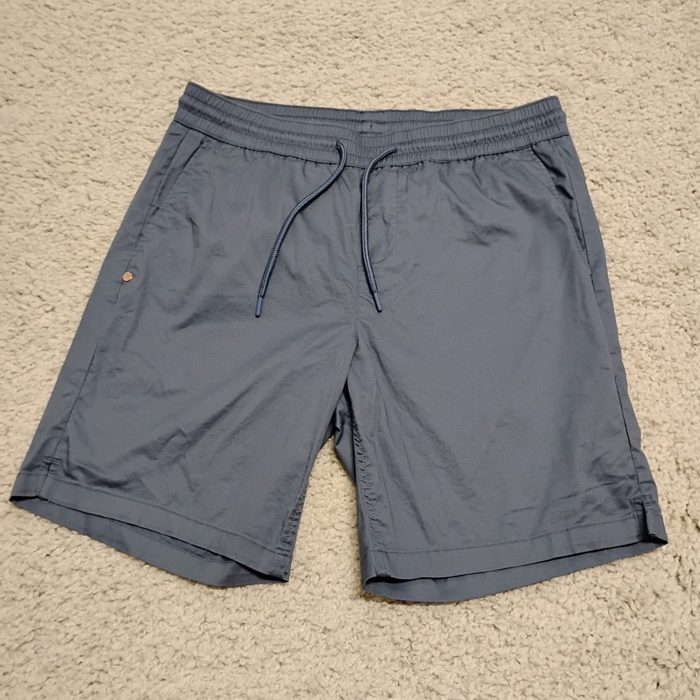 Mugsy Shorts Mens Medium Blue Chino Traveler Cadets Drawstring Stretch Casual